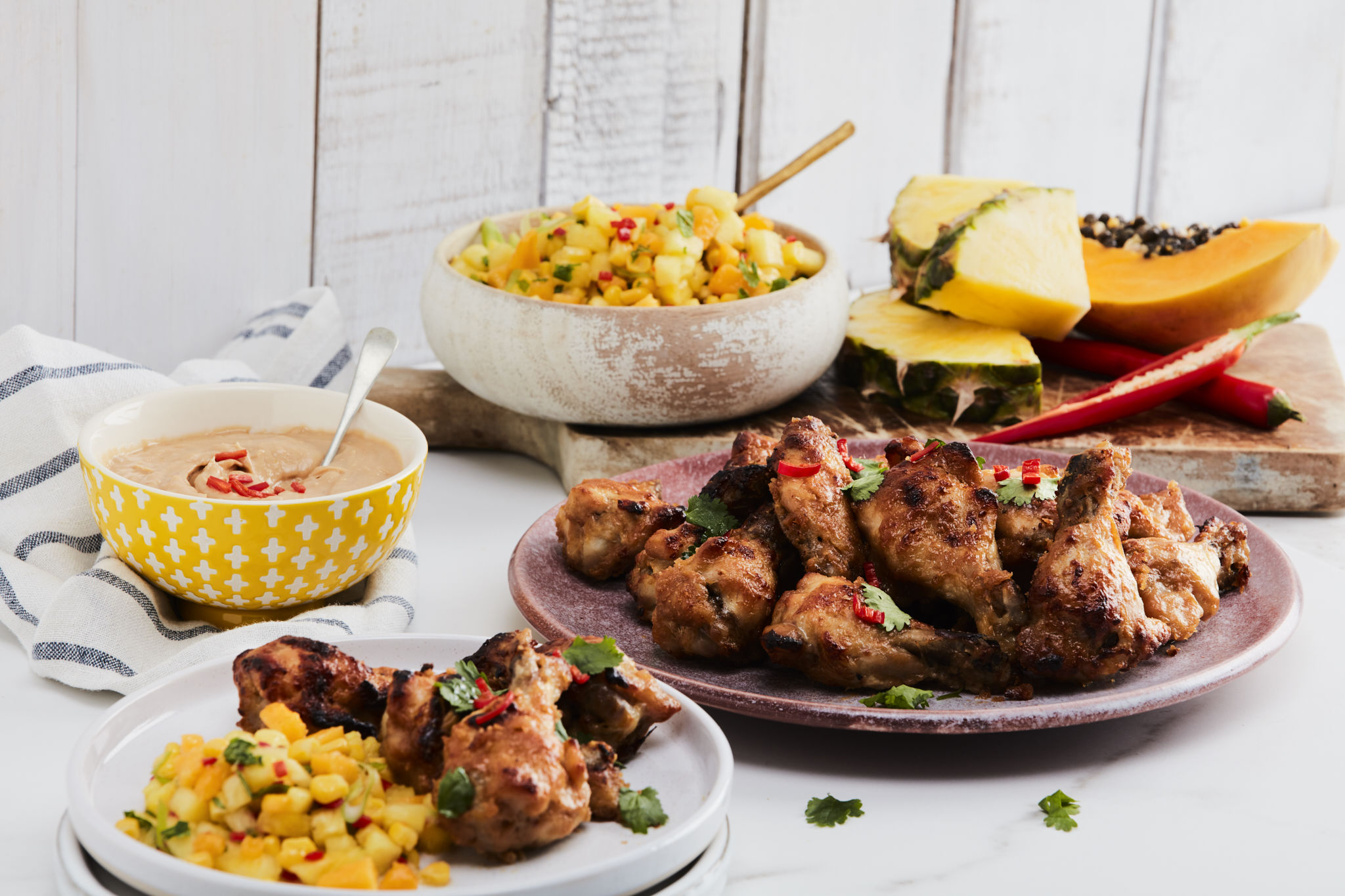 Dole NZ Dole Pineapple Satay Chicken Nibbles with Pineapple Salsa