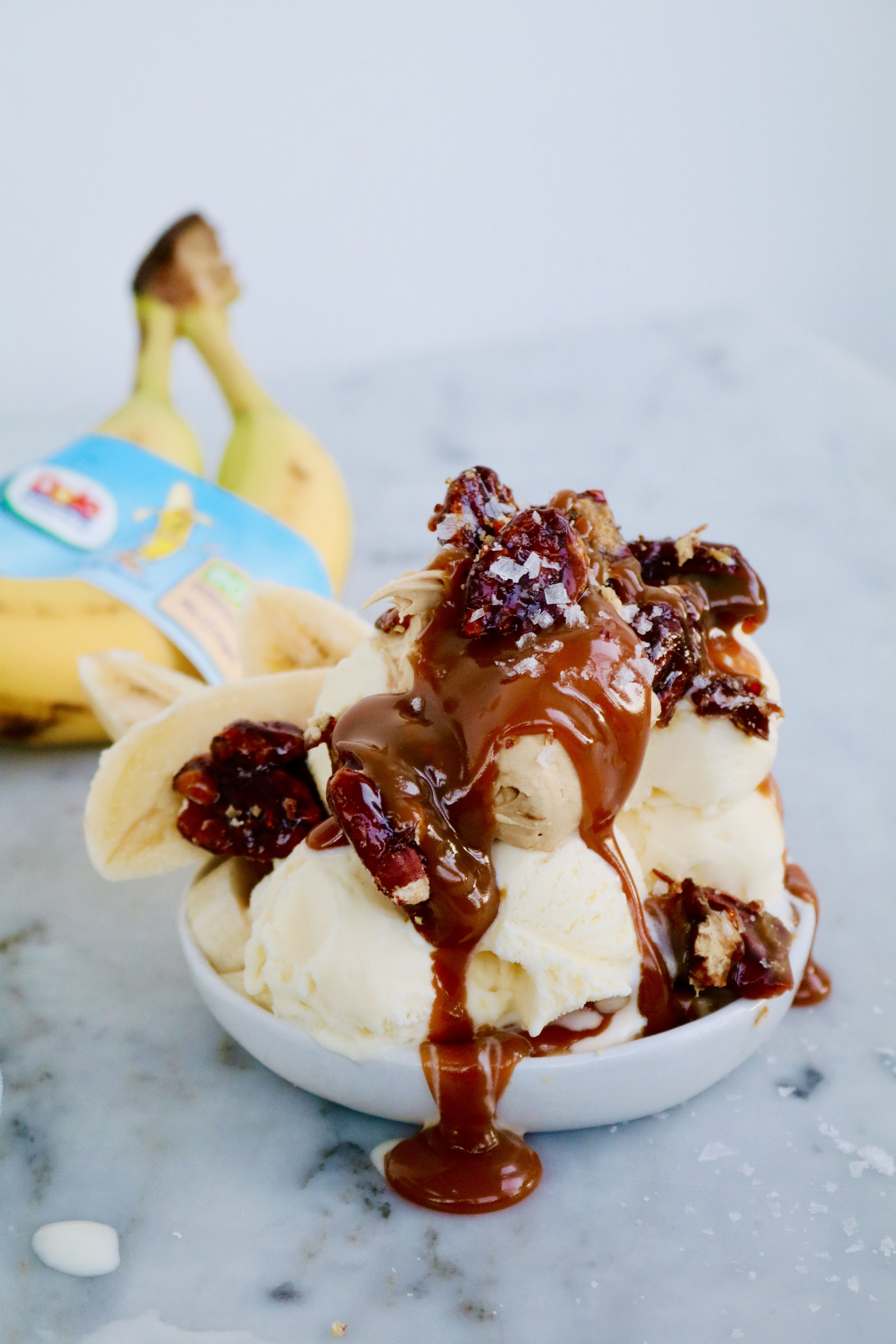 Dole NZ Pecan Brittle & Butterscotch Banana Split