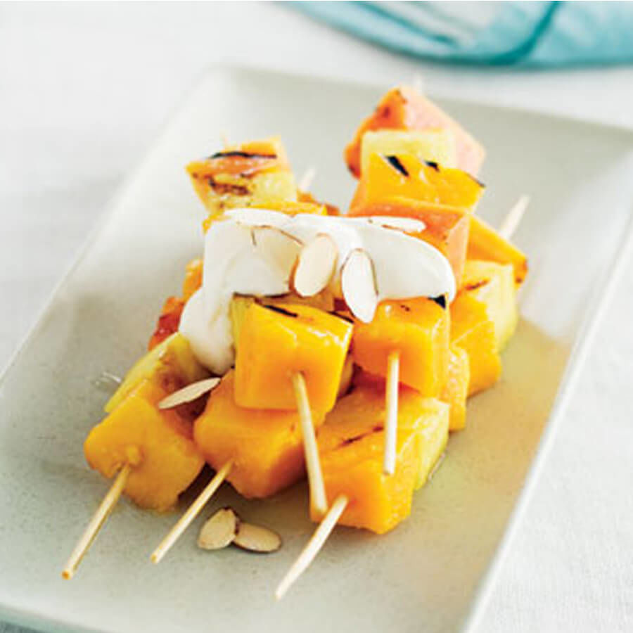 Dole NZ Grilled Pawpaw and Pineapple Kebabs with Honey Glaze