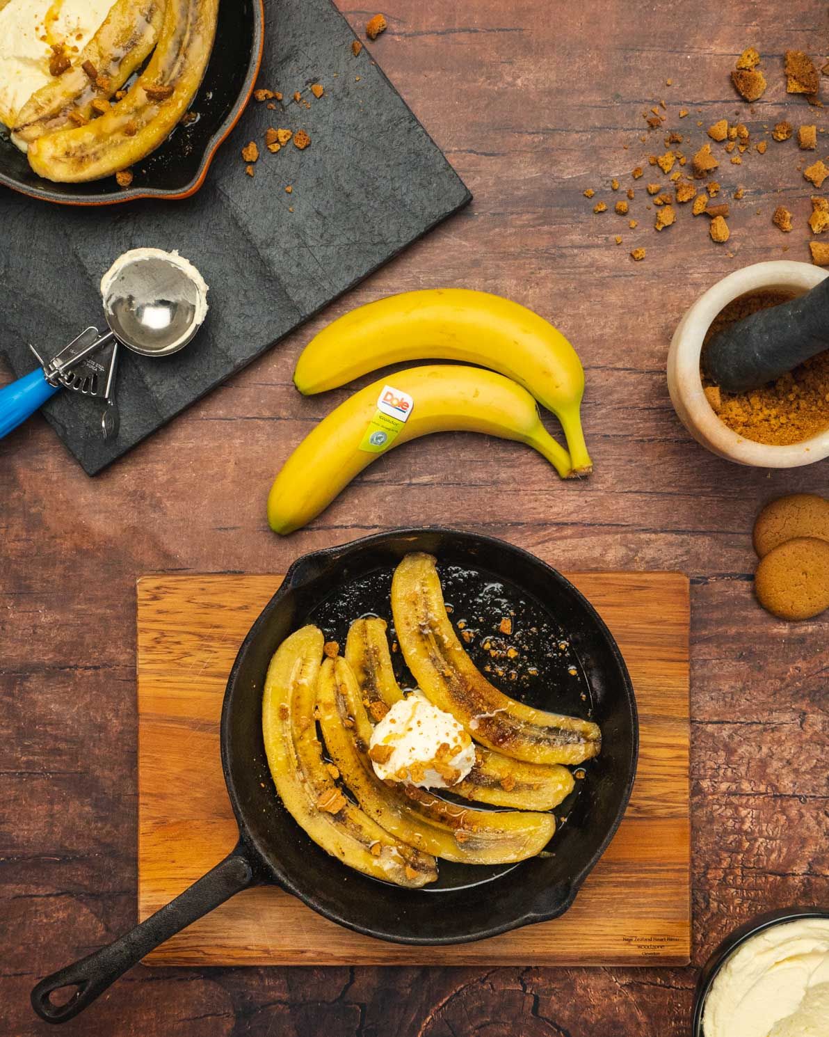 Dole NZ Dole Bananas Honey Flambé with Mascarpone Cream